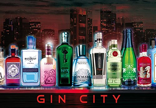 1art1 Bars Gin City, 3-Teilig Fototapete Poster-Tapete 360x250 cm von 1art1