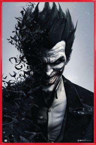 1art1 Batman Poster Plakat | Bild und Kunststoff-Rahmen - Arkham Origins, Joker (91 x 61cm) von 1art1