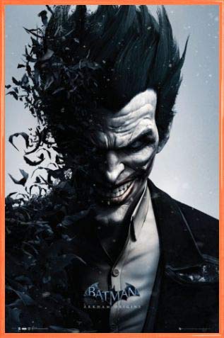 1art1 Batman Poster Plakat | Bild und Kunststoff-Rahmen - Arkham Origins, Joker Bats (91 x 61cm) von 1art1