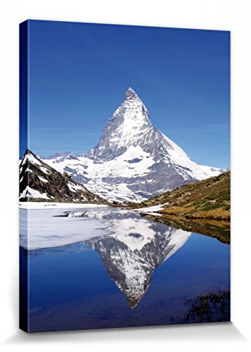 1art1 Berge Poster Matterhorn Mit Riffelsee Bilder Leinwand-Bild Auf Keilrahmen | XXL-Wandbild Poster Kunstdruck Als Leinwandbild 40x30 cm 1art1 Berge Poster Matterhorn Mit Riffelsee Bilder Leinwand-Bild Auf Keilrahmen | XXL-Wandbild Poster Kunstdruck Als Leinwandbild 40x30 cm von 1art1