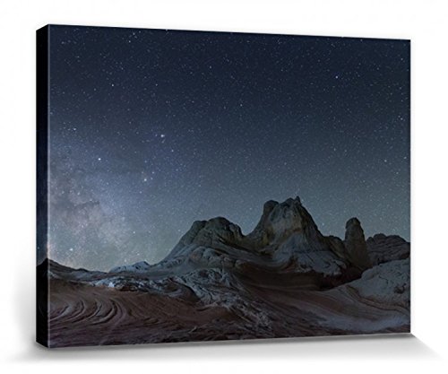 1art1 Berge Poster The Milky Way Over White Pocket, Arizona, David Clapp Bilder Leinwand-Bild Auf Keilrahmen | XXL-Wandbild Poster Kunstdruck Als Leinwandbild 80x60 cm von 1art1