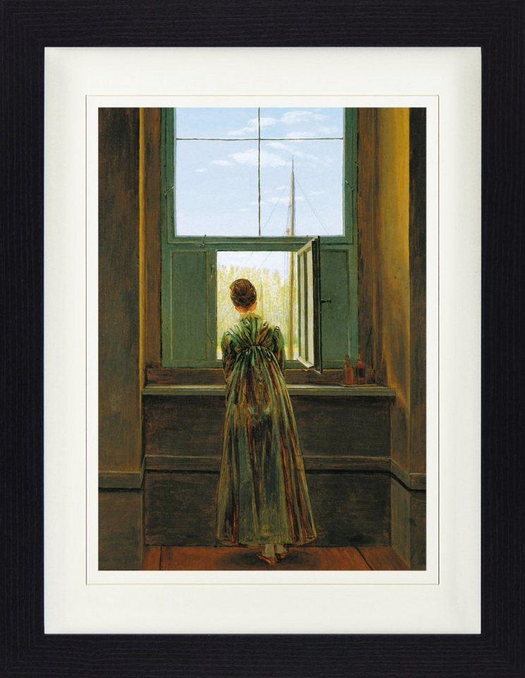 1art1 Bild mit Rahmen Caspar David Friedrich - Frau Am Fenster, 1822 von 1art1