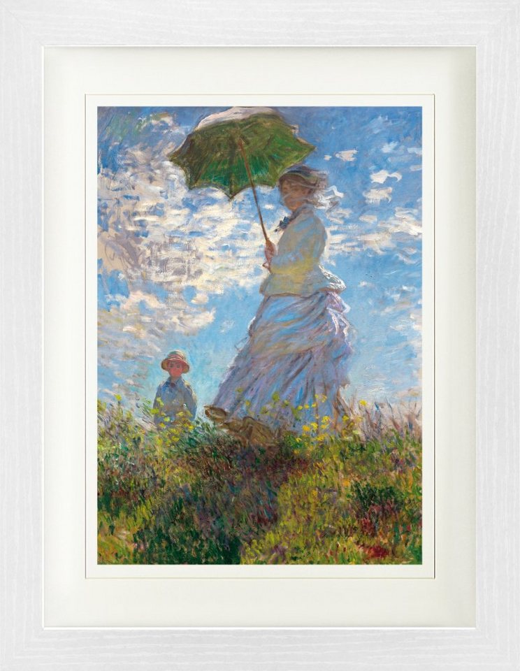 1art1 Bild mit Rahmen Claude Monet - Frau Mit Sonnenschirm, Madame Monet Mit Ihrem Sohn, 1875 von 1art1