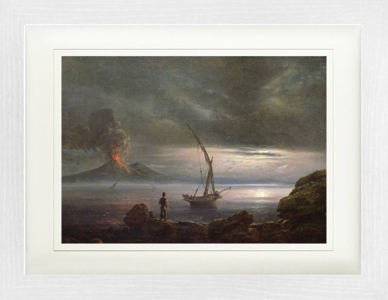 1art1 Bild mit Rahmen Johan Christian Dahl - Vulkan Am Abend, Sizilien von 1art1