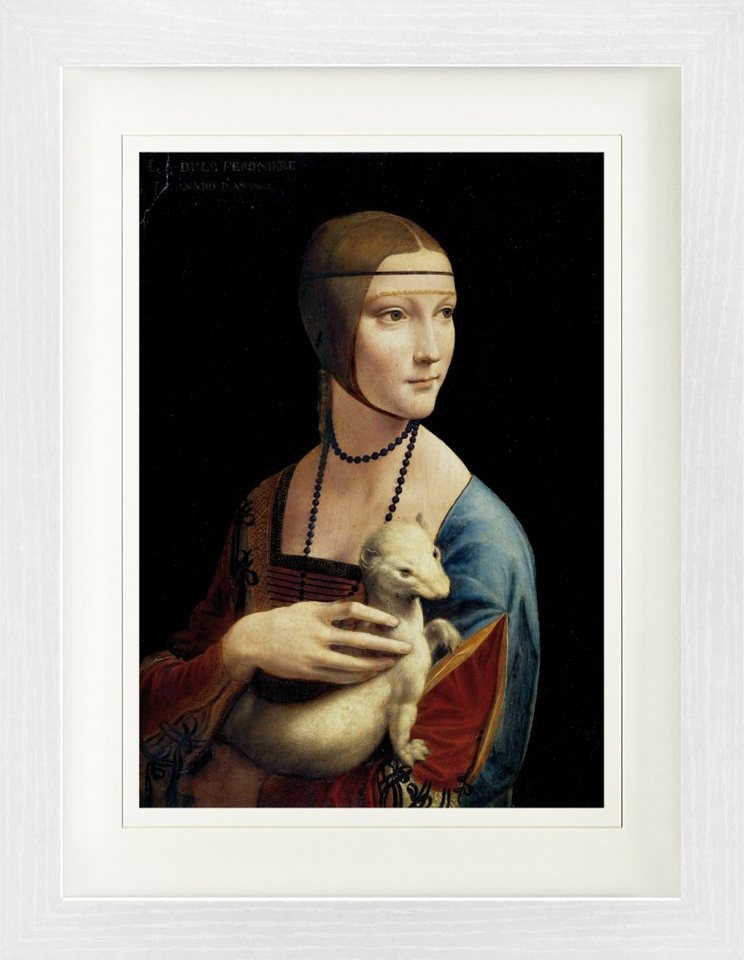 1art1 Bild mit Rahmen Leonardo Da Vinci - Dame Mit Dem Hermelin, ca. 1490 von 1art1