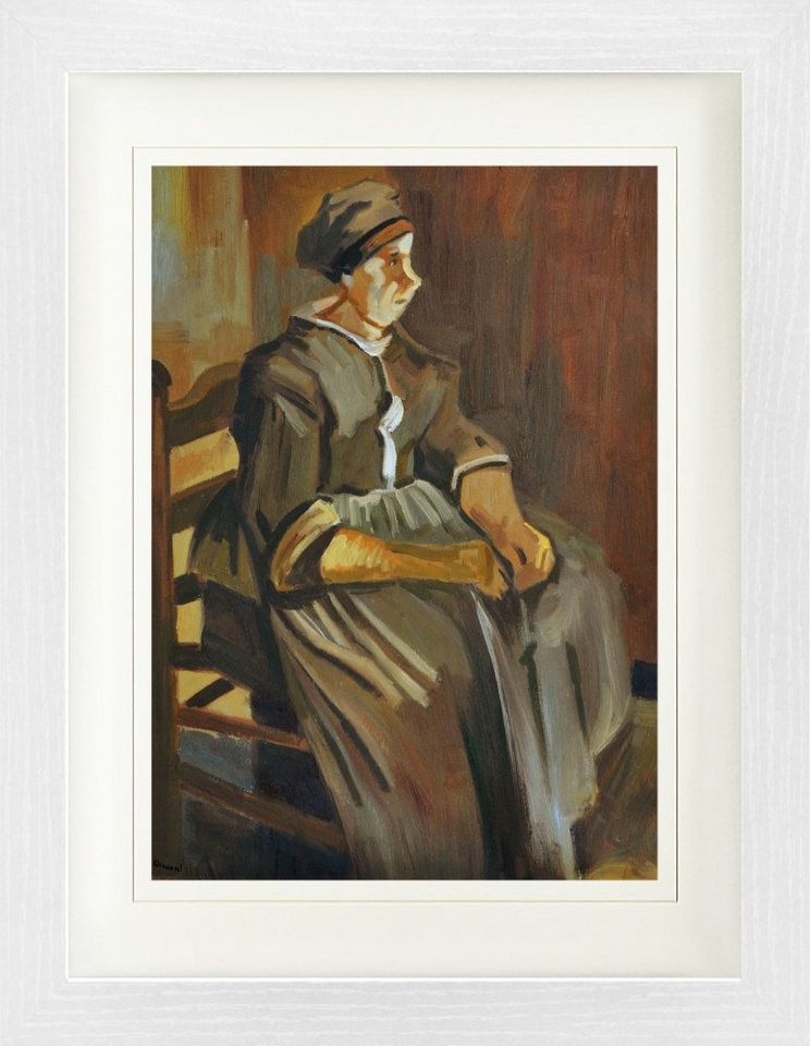 1art1 Bild mit Rahmen Vincent Van Gogh - Bäuerin Auf Einem Stuhl Sitzend, 1885 von 1art1