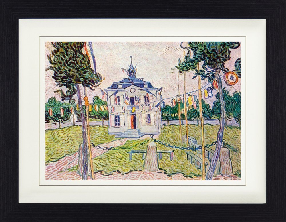 1art1 Bild mit Rahmen Vincent Van Gogh - Das Gemeindehaus In Auvers, 1890 von 1art1