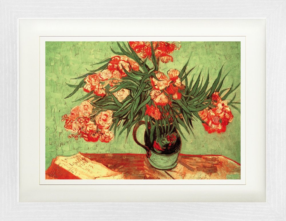1art1 Bild mit Rahmen Vincent Van Gogh - Stillleben, Vase Mit Oleander Und Büchern, 1888 von 1art1