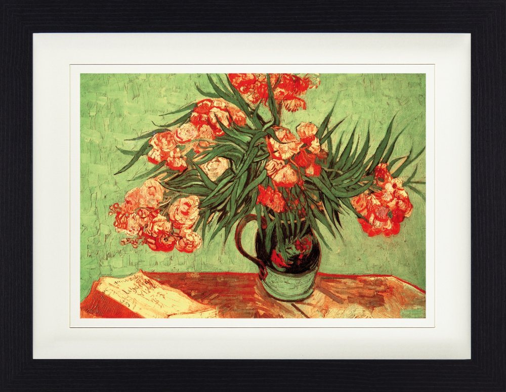 1art1 Bild mit Rahmen Vincent Van Gogh - Stillleben, Vase Mit Oleander Und Büchern, 1888 von 1art1