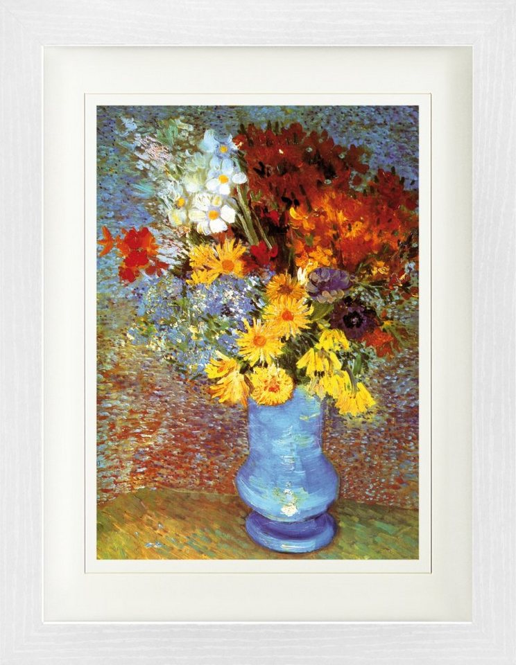 1art1 Bild mit Rahmen Vincent Van Gogh - Vase Mit Margeriten Und Anemonen, 1887 von 1art1