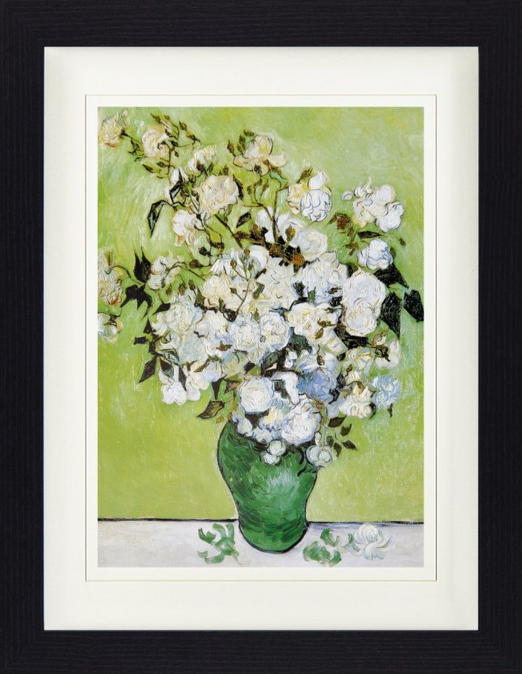 1art1 Bild mit Rahmen Vincent Van Gogh - Vase Mit Weißen Rosen, 1890 von 1art1