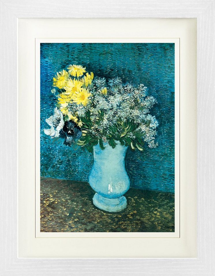 1art1 Bild mit Rahmen Vincent Van Gogh - Vase mit Flieder, Margeriten und Anemonen, 1887 von 1art1