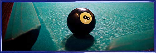 1art1 Billard Poster Kunstdruck Bild und Kunststoff-Rahmen - Schwarze Acht (91 x 30cm) von 1art1