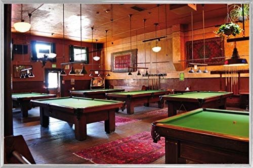 1art1 Billard Poster Plakat | Bild und Kunststoff-Rahmen - Pool Saloon (91 x 61cm) von 1art1