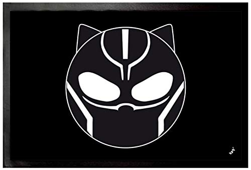 1art1 Black Panther Emoticon Fußmatte Dekomatte Innenbereich | Design Türmatte 60x40 cm von 1art1