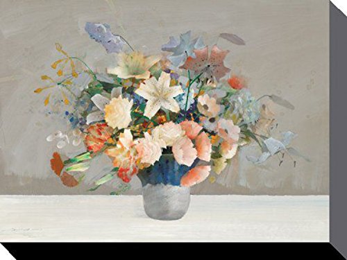 1art1 Blumen Poster Arrangement In Blue, Law Wai Hin Bilder Leinwand-Bild Auf Keilrahmen | XXL-Wandbild Poster Kunstdruck Als Leinwandbild 80x60 cm von 1art1