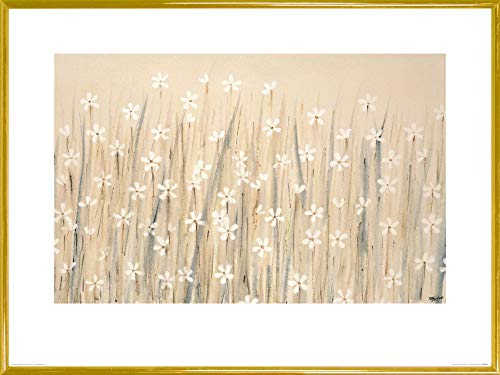 1art1 Blumen Poster Kunstdruck Bild und Kunststoff-Rahmen - Field of Starry White Flowers, Simon Fairless (80 x 60cm) von 1art1