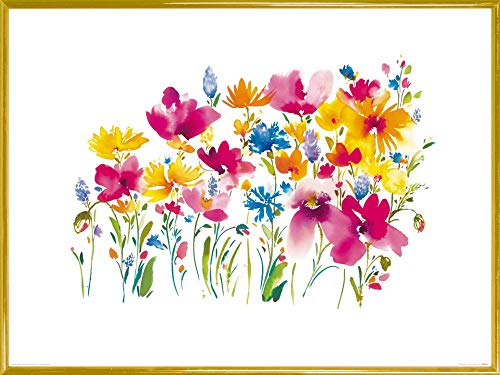 1art1 Blumen Poster Kunstdruck Bild und Kunststoff-Rahmen - Wild Meadow, Summer Thornton (80 x 60cm) von 1art1