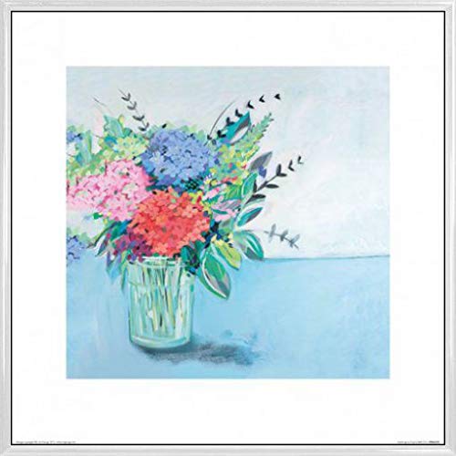 1art1 Blumen Poster Kunstdruck Bild und Kunststoff-Rahmen - Hydrangeas, Janet Bell (40 x 40cm) von 1art1