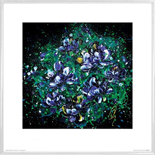 1art1 Blumen Poster Kunstdruck Bild und Kunststoff-Rahmen - Purple Hearts, Clare Sykes (40 x 40cm) von 1art1