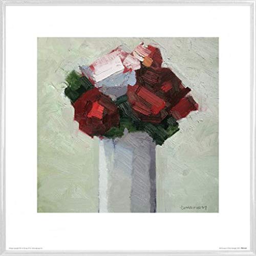 1art1 Blumen Poster Kunstdruck Bild und Kunststoff-Rahmen - Red Bouquet, Paul Donaghy (40 x 40cm) von 1art1