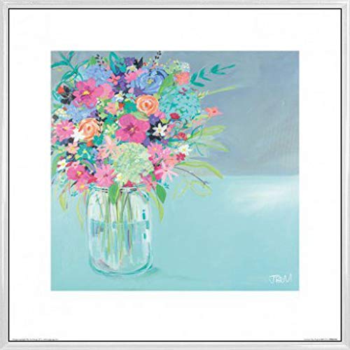 1art1 Blumen Poster Kunstdruck Bild und Kunststoff-Rahmen - Summer Posy, Janet Bell (40 x 40cm) von 1art1