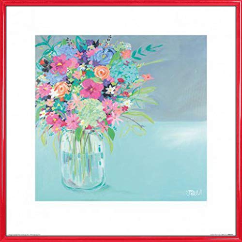 1art1 Blumen Poster Kunstdruck Bild und Kunststoff-Rahmen - Summer Posy, Janet Bell (40 x 40cm) von 1art1