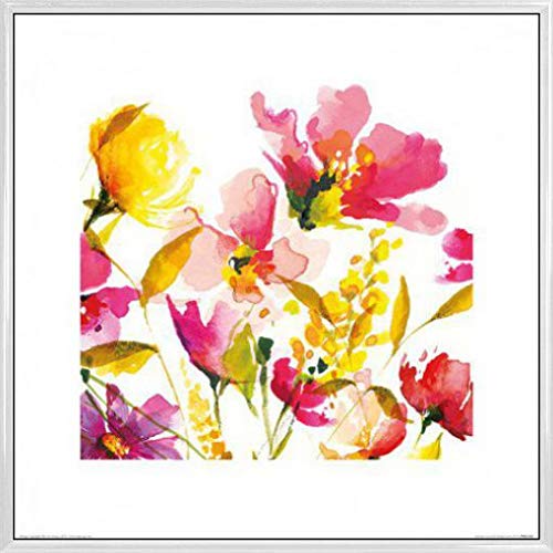 1art1 Blumen Poster Kunstdruck Bild und Kunststoff-Rahmen - Summer Scent, Nicola Evans (40 x 40cm) von 1art1