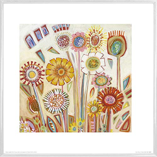 1art1 Blumen Poster Kunstdruck Bild und Kunststoff-Rahmen - Sunny Flowers, Shyama Ruffell (40 x 40cm) von 1art1