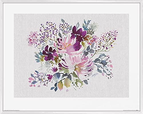 1art1 Blumen Poster Kunstdruck Bild und Kunststoff-Rahmen - Watercolour Floral III, Summer Thornton (50 x 40cm) von 1art1