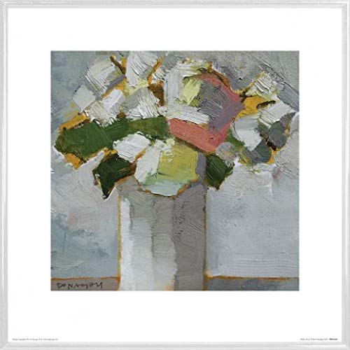 1art1 Blumen Poster Kunstdruck Bild und Kunststoff-Rahmen - White Floral, Paul Donaghy (40 x 40cm) von 1art1