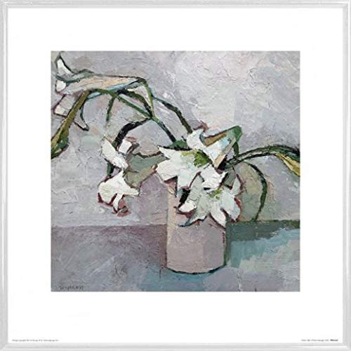 1art1 Blumen Poster Kunstdruck Bild und Kunststoff-Rahmen - White Lillies, Paul Donaghy (40 x 40cm) von 1art1