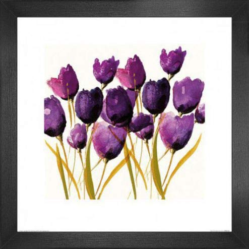 1art1 Blumen Poster Kunstdruck Bild und MDF-Rahmen - Tulips, Nicola Evans (40 x 40cm) von 1art1