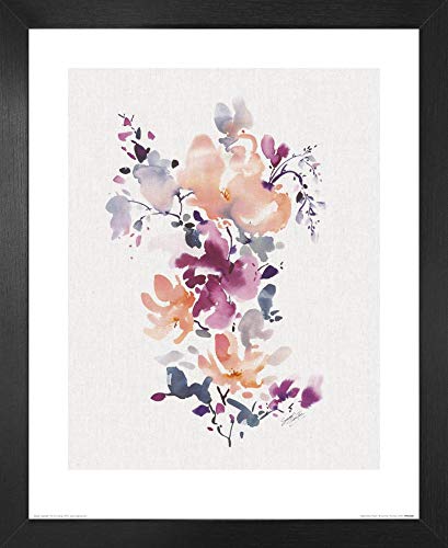 1art1 Blumen Poster Kunstdruck Bild und MDF-Rahmen - Watercolour Floral I, Summer Thornton (50 x 40cm) von 1art1