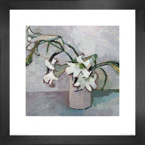 1art1 Blumen Poster Kunstdruck Bild und MDF-Rahmen - White Lillies, Paul Donaghy (40 x 40cm) von 1art1