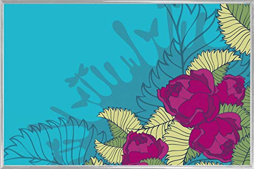 1art1 Blumen Poster Plakat | Bild und Kunststoff-Rahmen - Rosenblüten In Pink (91 x 61cm) von 1art1