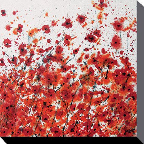 1art1 Blumen Poster Red and Orange Flowers, Simon Fairless Bilder Leinwand-Bild Auf Keilrahmen | XXL-Wandbild Poster Kunstdruck Als Leinwandbild 60x60 cm von 1art1