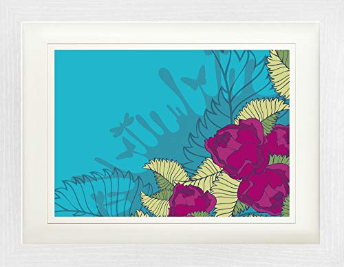 1art1 Blumen Poster Rosenblüten In Pink Gerahmtes Bild Mit Edlem Passepartout | Wand-Bilder | Im Bilderrahmen 40x30 cm von 1art1