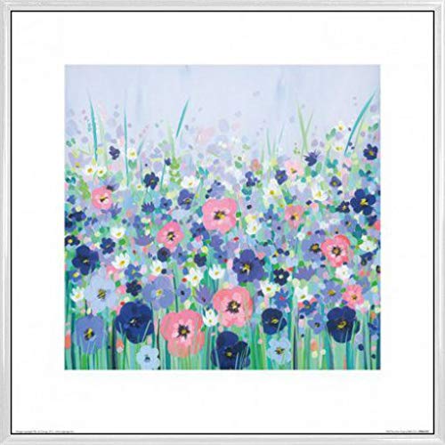 1art1 Blumenwiesen Poster Kunstdruck Bild und Kunststoff-Rahmen - Wild Meadow, Janet Bell (40 x 40cm) von 1art1