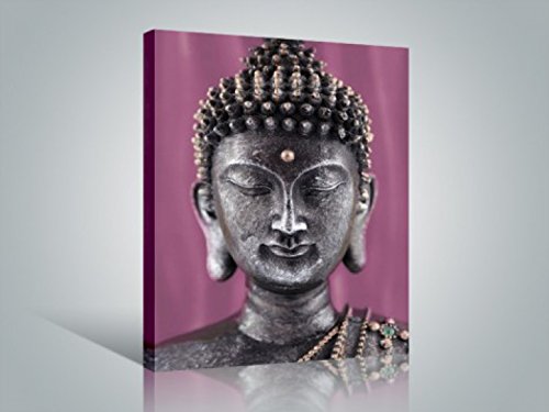 1art1 Buddhismus Poster Buddha Statue Rosa Bilder Leinwand-Bild Auf Keilrahmen | XXL-Wandbild Poster Kunstdruck Als Leinwandbild 80x60 cm von 1art1