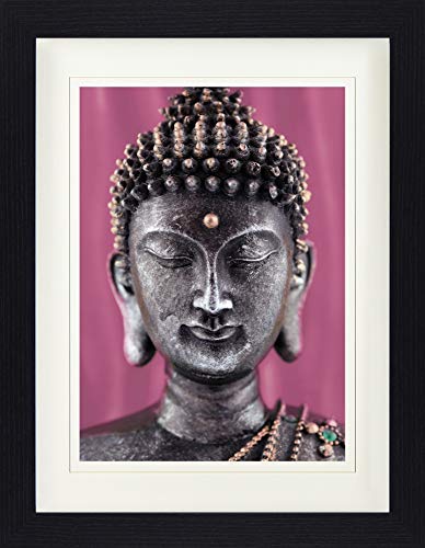 1art1 Buddhismus Poster Buddha Statue Rosa Gerahmtes Bild Mit Edlem Passepartout | Wand-Bilder | Im Bilderrahmen 40x30 cm von 1art1