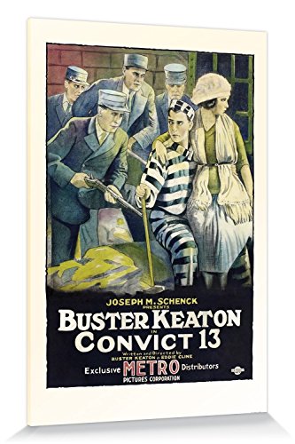 1art1 Buster Keaton Als Sträfling Poster Convict 13, 1920 Bilder Leinwand-Bild Auf Keilrahmen | XXL-Wandbild Poster Kunstdruck Als Leinwandbild 180x120 cm von 1art1