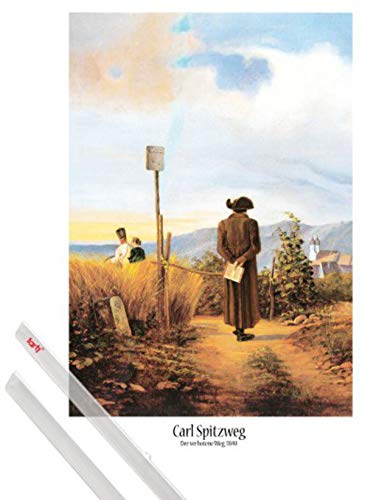 1art1 Carl Spitzweg Plakat | Bild (91x61 cm) Der Verbotene Weg, 1840 + EIN Paar Posterleisten, Transparent von 1art1