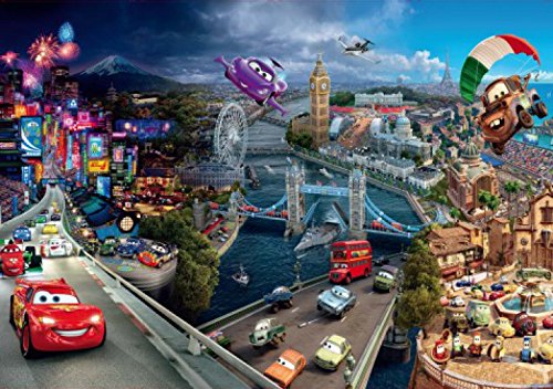 Cars 2, Lightning McQueen, Hook Und Autos, Mix Fototapete Poster-Tapete 360x254 cm von 1art1