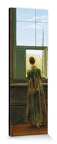 1art1 Caspar David Friedrich Poster Frau Am Fenster, 1822 Bilder Leinwand-Bild Auf Keilrahmen | XXL-Wandbild Poster Kunstdruck Als Leinwandbild 150x50 cm von 1art1