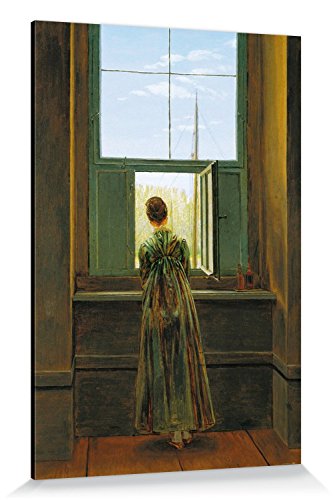 1art1 Caspar David Friedrich Poster Frau Am Fenster, 1822 Bilder Leinwand-Bild Auf Keilrahmen | XXL-Wandbild Poster Kunstdruck Als Leinwandbild 180x120 cm von 1art1