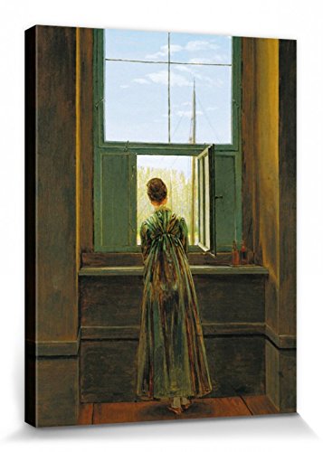 1art1 Caspar David Friedrich Poster Frau Am Fenster, 1822 Bilder Leinwand-Bild Auf Keilrahmen | XXL-Wandbild Poster Kunstdruck Als Leinwandbild 40x30 cm von 1art1