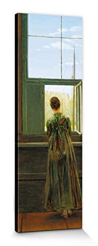 1art1 Caspar David Friedrich Poster Frau Am Fenster, 1822 Bilder Leinwand-Bild Auf Keilrahmen | XXL-Wandbild Poster Kunstdruck Als Leinwandbild 90x30 cm von 1art1