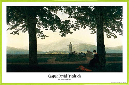 1art1 Caspar David Friedrich Poster Plakat | Bild und Kunststoff-Rahmen - Gartenterrasse, 1811 (91 x 61cm) von 1art1