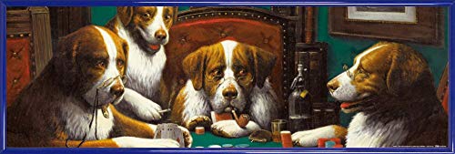 1art1 Cassius M. Coolidge Poster Kunstdruck Bild und Kunststoff-Rahmen - Poker Game 1894 (91 x 30cm) von 1art1